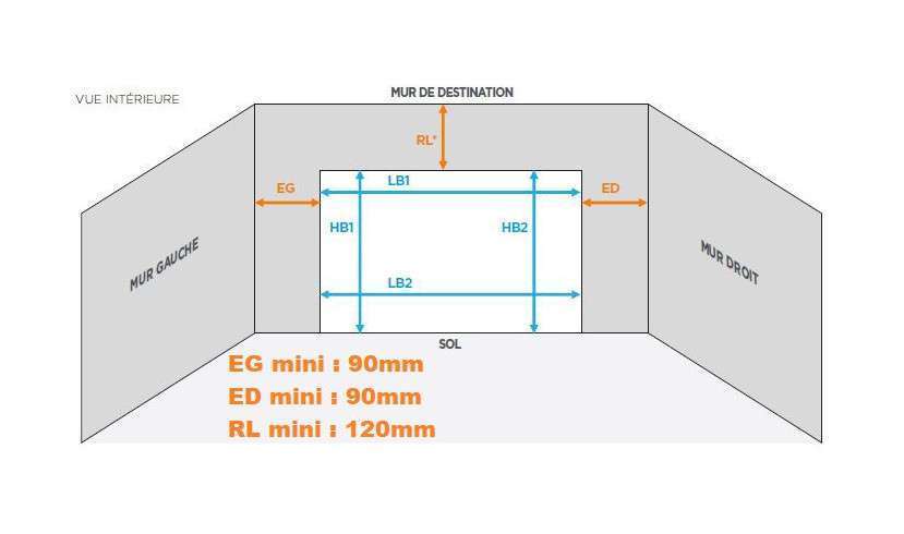 DIM. H 2125 X l 2500 mm